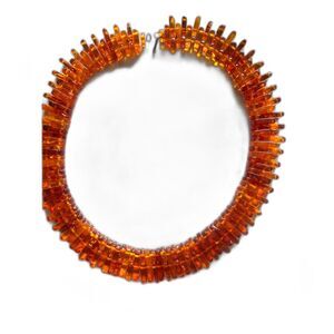 stunning vintage Baltic Amber faceted beads in cognac  / orange